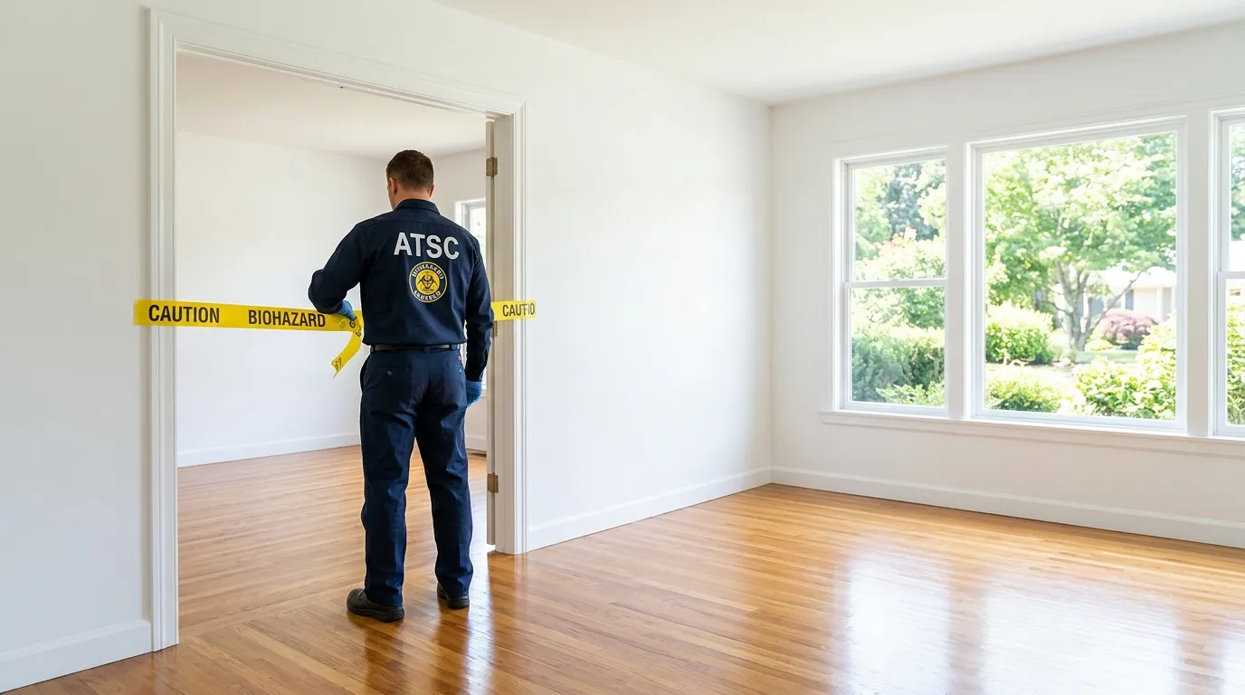 Certified biohazard cleanup crew performing Trauma Scene Cleanup in Springdale